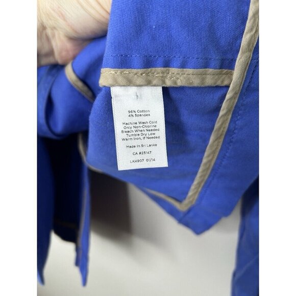 Talbots Womens Cotton Blue Blazer Jacket Single Breasted Long Sleeve Size 10 - Picture 5 of 11